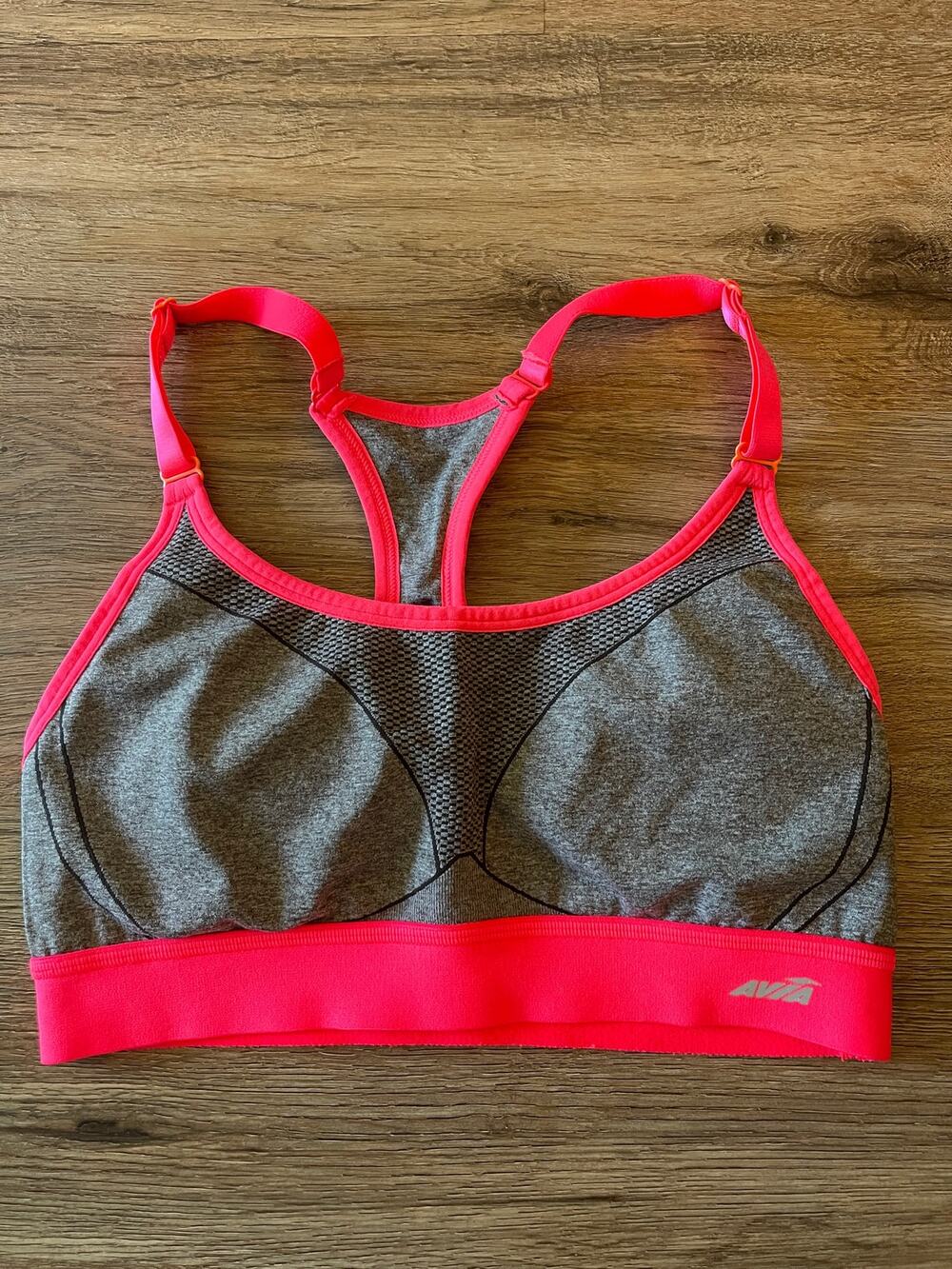 Avia Gray and Pink Sports Bra Girls Size Medium